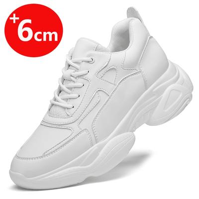 Białe Sneakersy Męskie Buty Podwyższające Buty Zwiększające Wzrost Dla Mężczyzn Zwiększające Wzrost Casualowe Czarne Buty 6Cm Wygodna Gruba Podeszwa