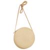 Solid Color Handwoven Bag Round Shoulder Bag Crossbody Bags for Women Girl Straw Woven Bag Large Capacity Beach Bag