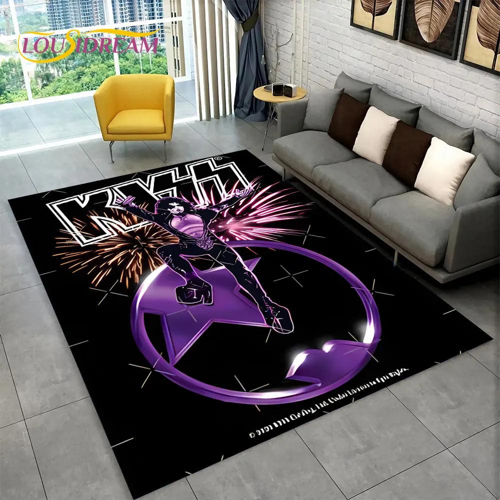 KISS Rock Band Retor Teppich, Teppich für Zuhause, Wohnzimmer, Schlafzimmer, Sofa, Fußmatte, Dekor, Küche, rutschfeste Bodenmatte Alfombra