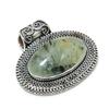 Natural Prehnite Gemstone Silver Pendant In 925 Sterling Silver- Handmade Design, Everyday Wear Jewelry, Antique Pendant Birthday Gifts
