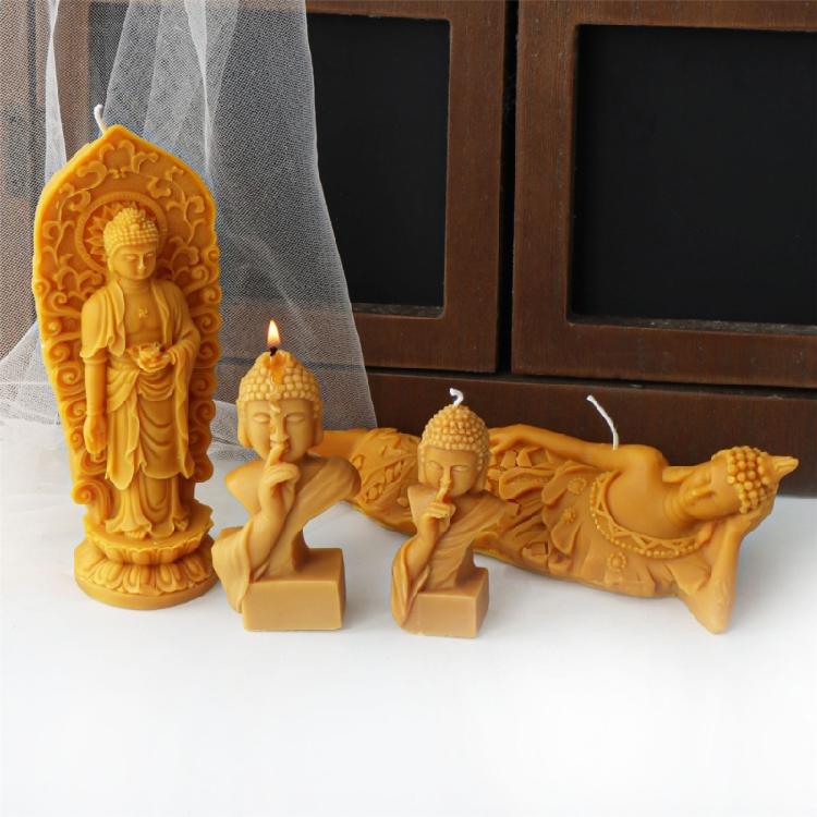 Unique Silicone Candle Moulds Soap Molds Buddhas Shape Hand-Making Mold Candle Accessaries Suitable for Making Candle