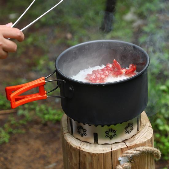 Kempingové nádobí Sada hrnců Sada pánví Tepelně odolná nepřilnavá Sada lehkých nádob Venkovní kuchyňské náčiní