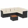 VidaXL Salon de Jardin avec Coussins 7 pcs, Canapés de Patio, Ensemble de Meubles, Mobilier de Terrasse Exterieur, Noir 3255986