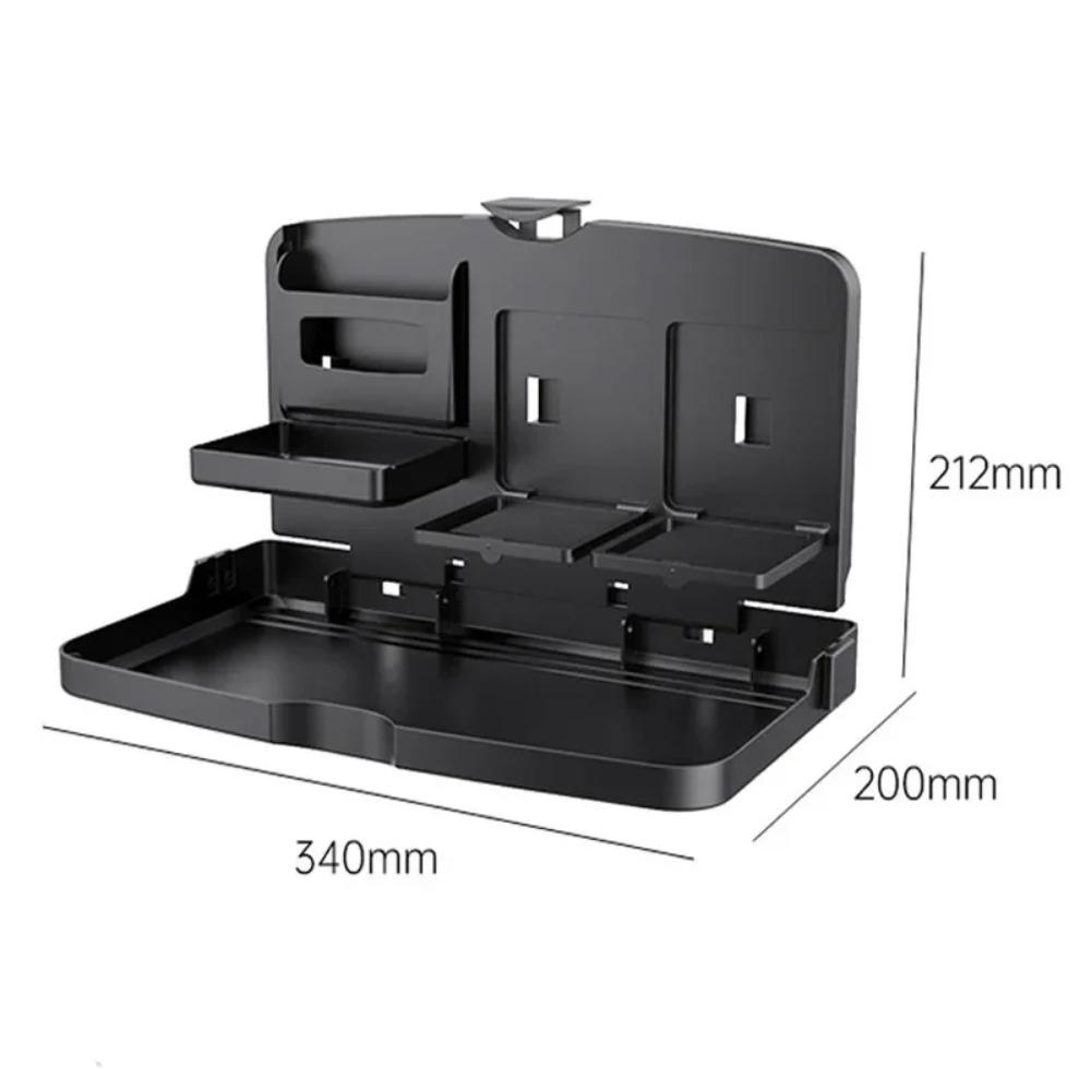 New Car Seat Backrest Foldable Tray Table ABS Portable Storage Rack Automatic Lunch Box Laptop Desk IPad Phone Holder Cup Holder