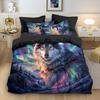 3pcs Ferocious Wolf Animal World Print Coreless Duvet Cover Set Multiple Sizes Comfortable Bedding Decoration, Machine Washable