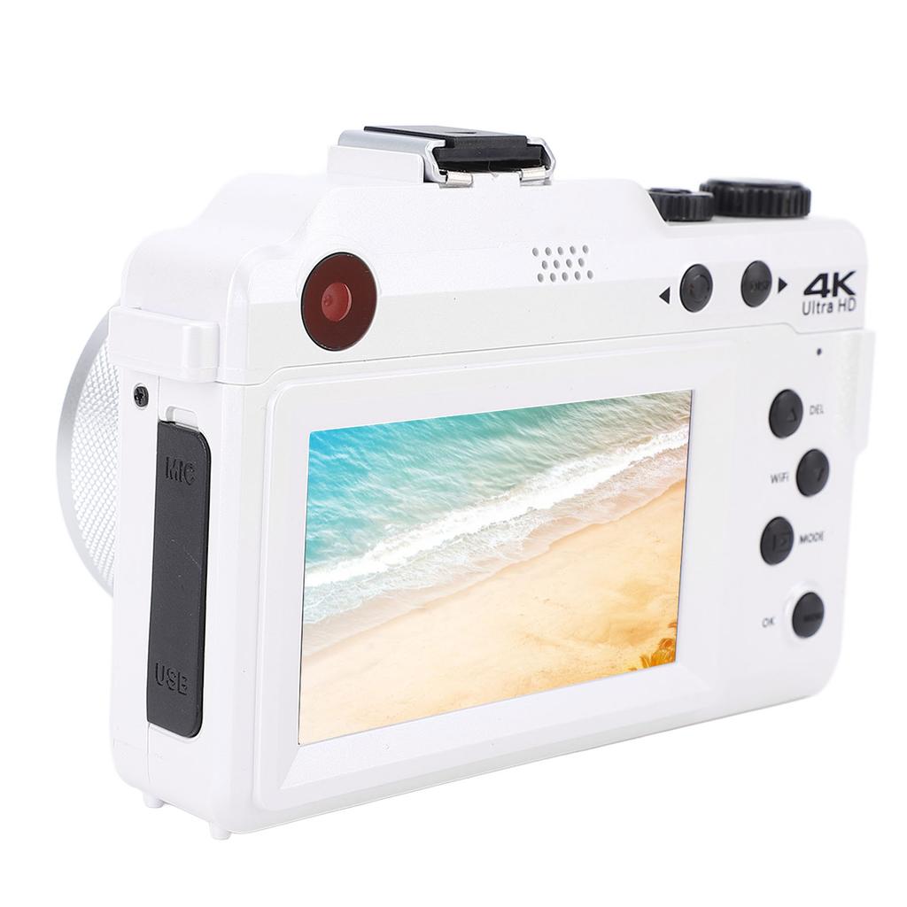 Digital Camera 64MP 4K Front Rear Dual Lens Auto Focus 3in Color Screen Anti Shake Portable Compact