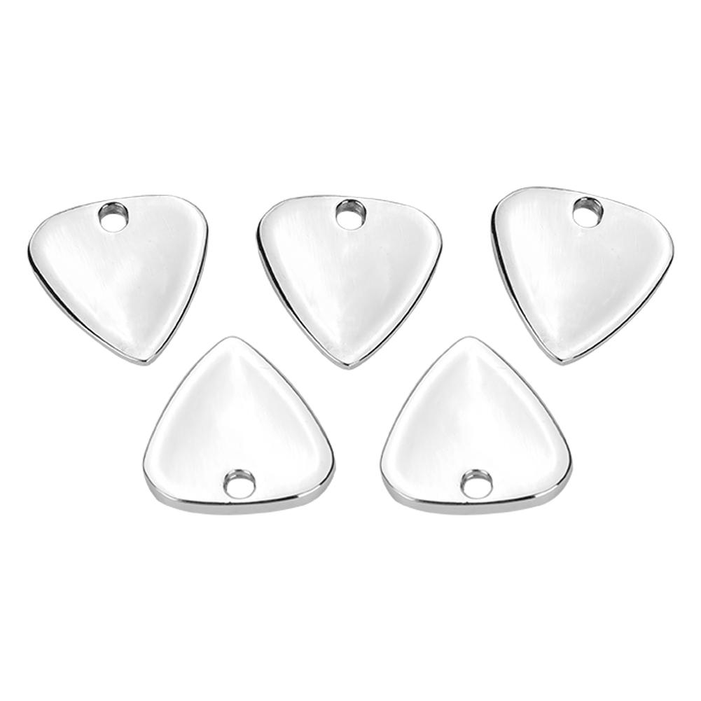 5 Pcs Metal Pick Plectrum for Guitar Musical Instruments Accessory(Silver)