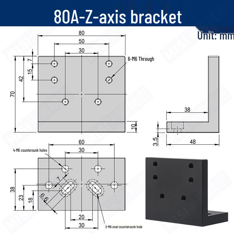 Heavy Load Precision Linear Slide Table with Fine-tuning Screw Rod - 50/80/100 Stroke