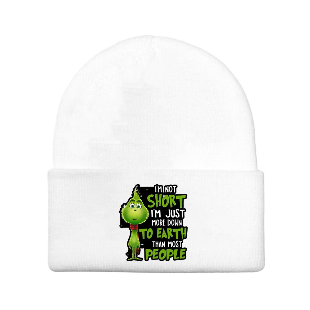 The Grinch Print Knit Hat With Earmuff Protection For Winter Warmth And Unisex Use