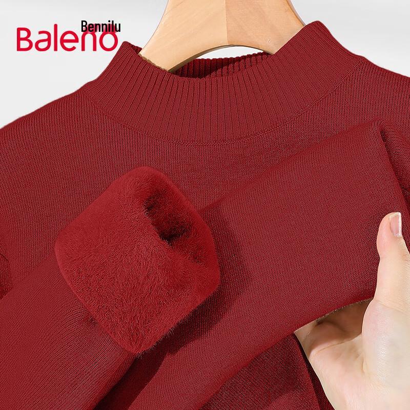 

Baleno Men s Winter Fleece Lined Knit Sweater L