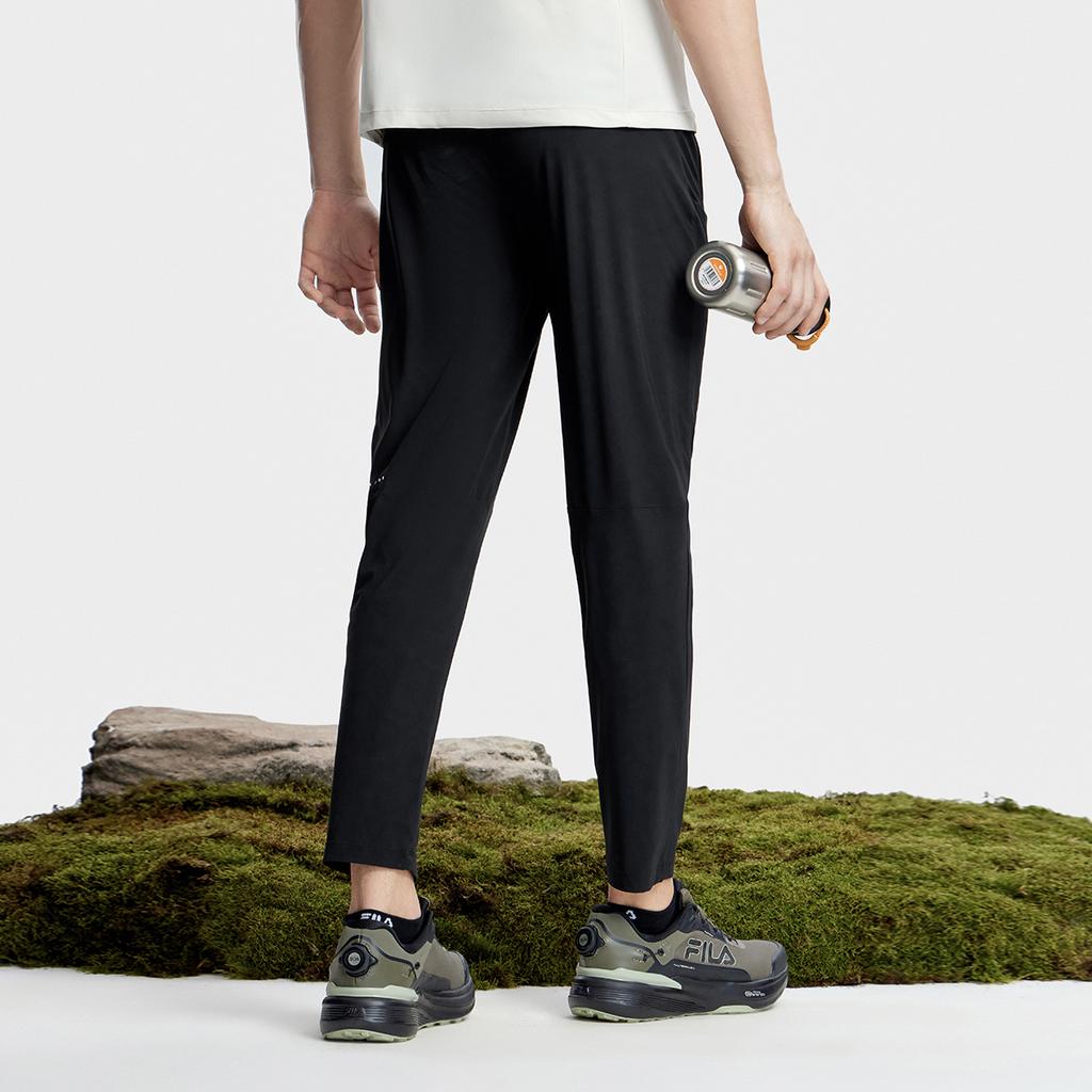 Fila 2023 Autumn New Knit Long Pants Basic Simple Straight Outdoor Sports Pants Men Bottoms Deep-Black A11M337601F-BK