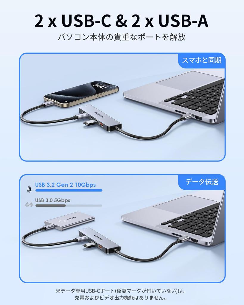 LENTION USB C Hub 4K 60Hz 10Gbps HDMI 100W PD Power Supply USB Converter Adapter Slim Power Supply Mac Compatible with MacBook Pro iPad Pro Surface