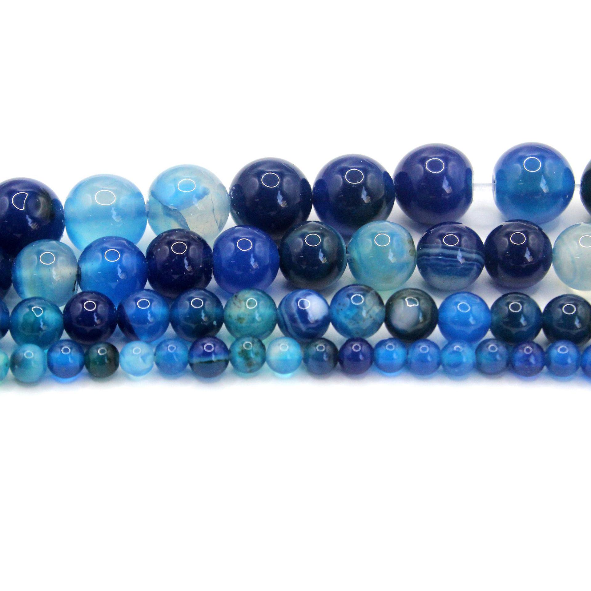 

Бусины из голубого агата, рассыпные бусины для изготовления ювелирных изделий своими руками, компоненты для браслетов 6mm (~60 beads)
