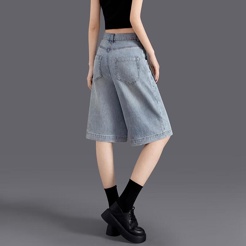 Calças Capris Jeans Femininas de Cintura Alta e Perna Reta em Liocel (Coleção de Verão 2026)