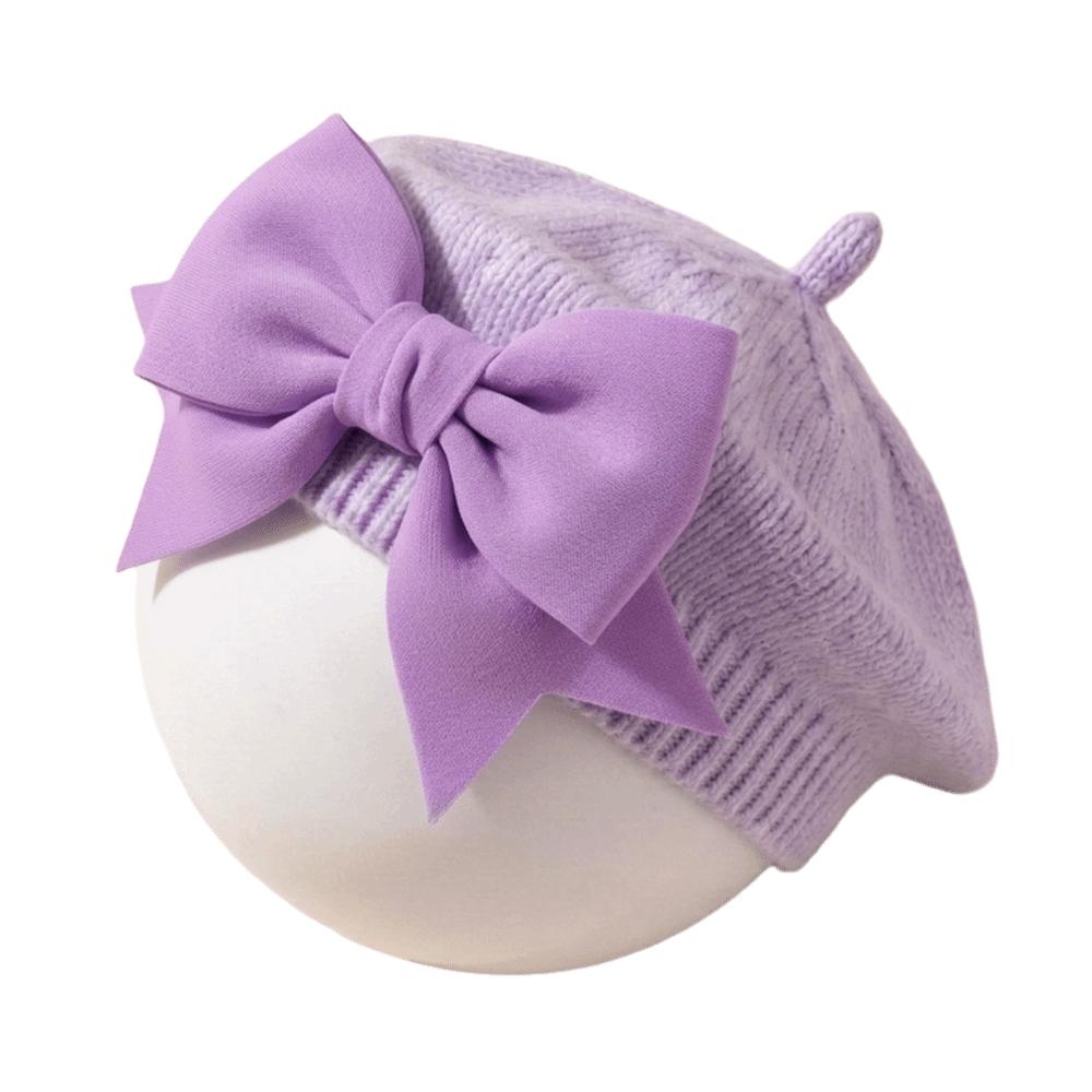 Bébé Doux Grande Fleur Beret Tricoté Chapeau Chaud Mignon Enfants Bonnet Casquette Quotidien
