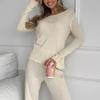 New Cotton Knitted Pajamas Set, Spring and Autumn Long-sleeved Casual Fashion Loungewear, Exquisite Two-piece Set
