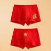Year of the Horse Boys' Red Zodiac Cotton Boxer Briefs for New Year