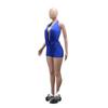 Women's Solid Color Strappy Halter Backless Jumpsuit