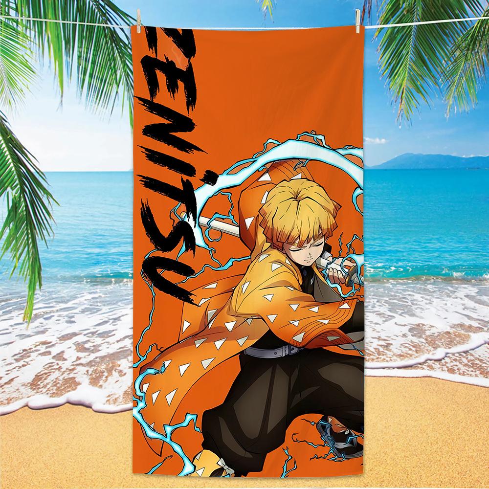D-Demon Slayer Beach Towels Personalized Bath Towels Pool Vacation Gift Picnic Towel Quick-Drying Party Gifts Children's Day