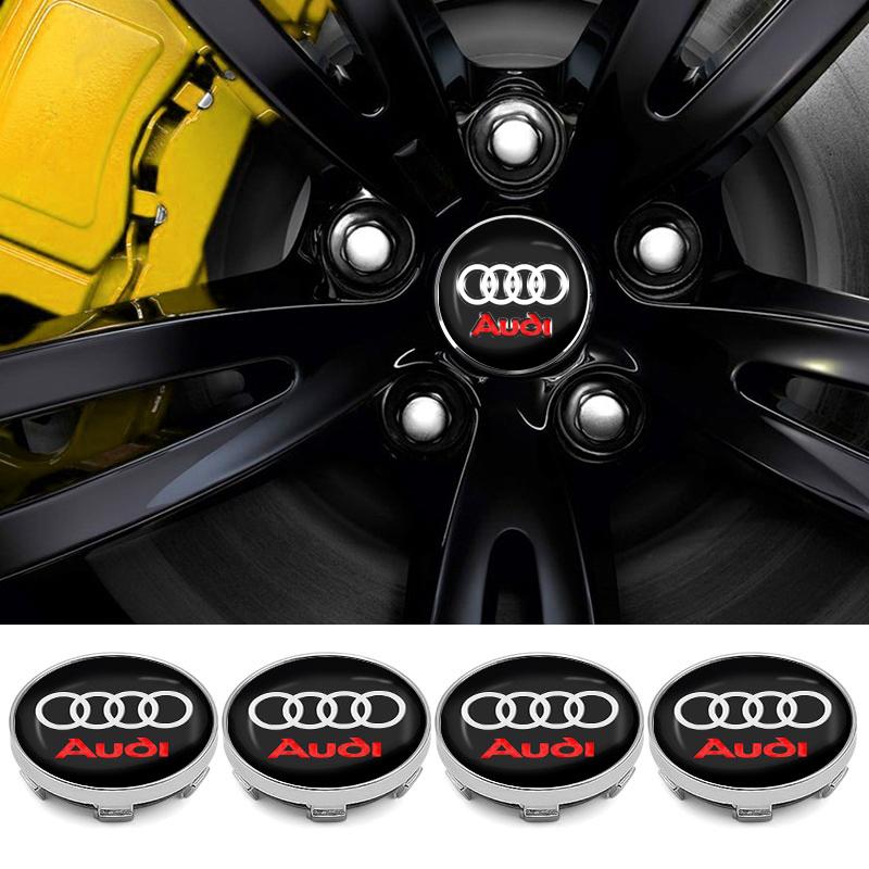 4pcs 56/60mm Car Wheel Center Cap Hub Cover Badge Car Accessories For S2 A1 A2 A3 A4 A5 A6 A7 A8 Q1 Q2 Q3 Q4 Q5 Q6 Q7 Q8 B5 B6 B7 B8 C5 C6 C7 C1