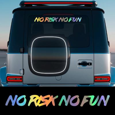 Car Front Rear Windshield Stickers NO RISK NO FUN Letter Banner Decals Vinyl Waterproof Exterior Decoration Styling Accessories
