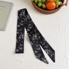 Vintage Floral Polka Dot Gingham Scarf Silk Like Neck Scarf Hair Band Bag Ribbon For Women Daily Wear