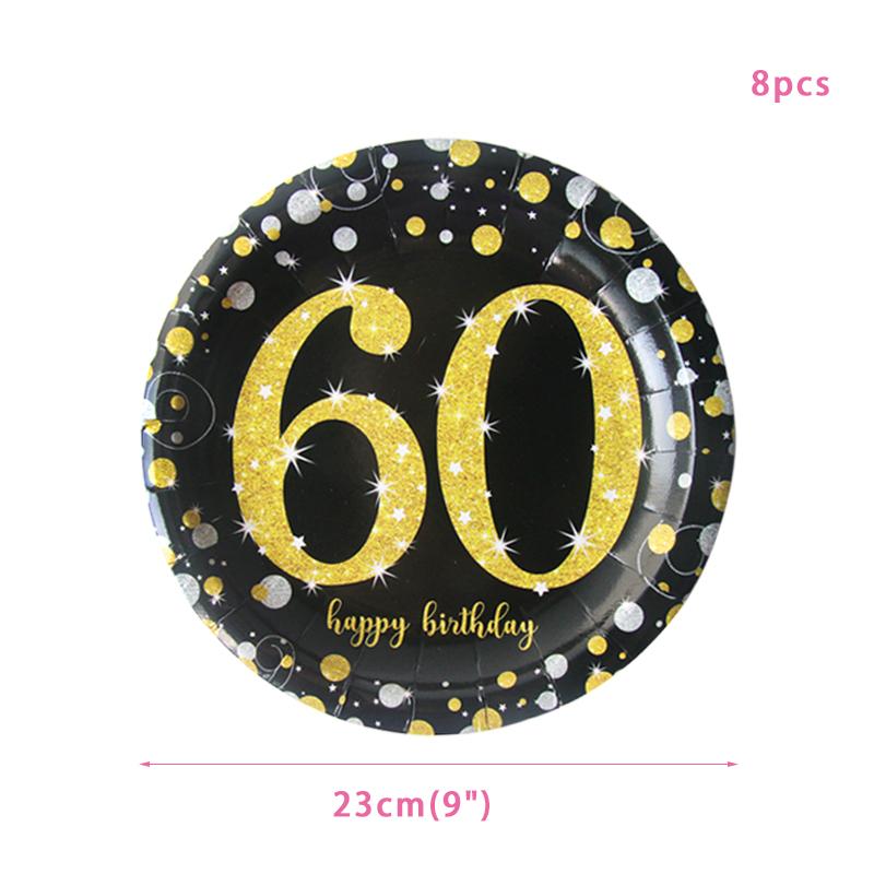 30th 40th 50th 60th Birthday Decorations Number Balloons Birthday Hanging Banner Flags for Adult 30th Anniversary Supplies