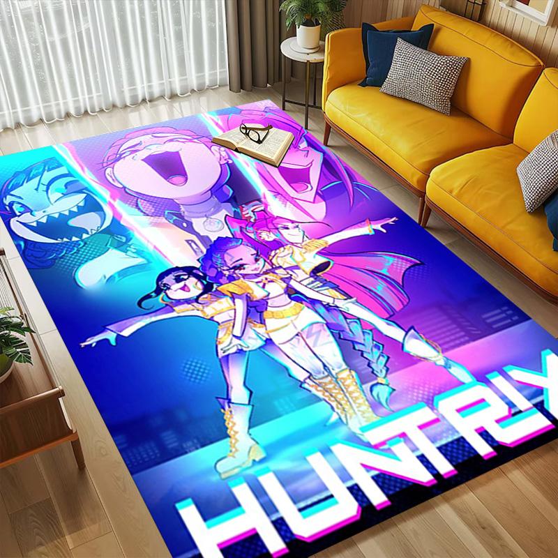 Huntrix Team Living Room Non-Slip Area Rug Soft Carpet for Bedroom Game Playroom Sofa Office Home Decor Doormat Christmas Gift C9211341