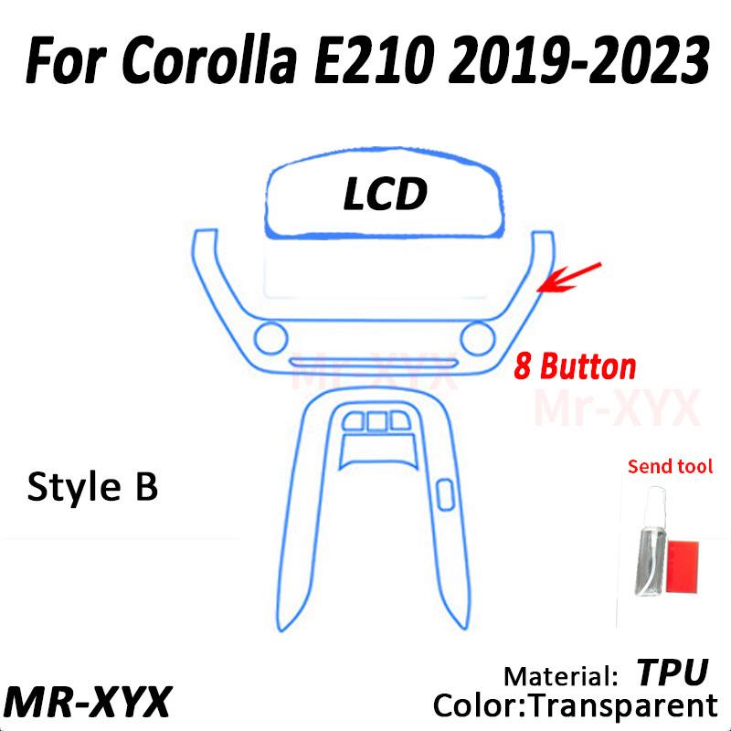 For TOYOTA Corolla E210 -2023 Car Console Gearbox Panel Sticker Transparent TPU Automotive interior protective