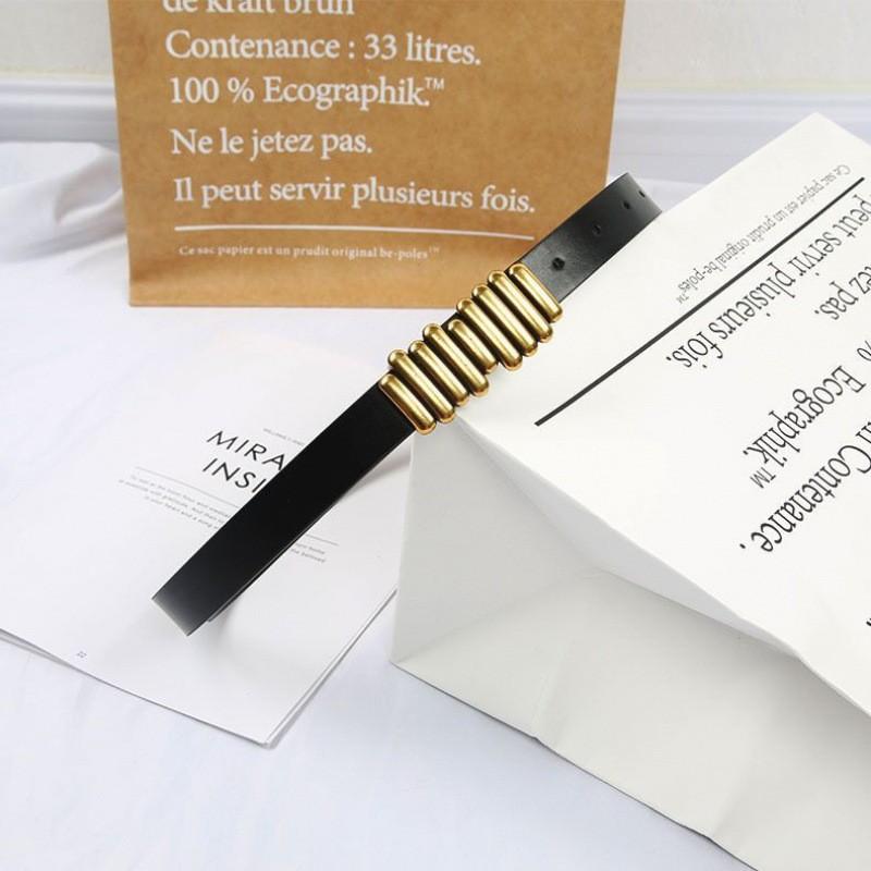 

Contemporary Waist Womens Cinch Belt In Black Pu Material With Elegant Gold Hardware Black Gold