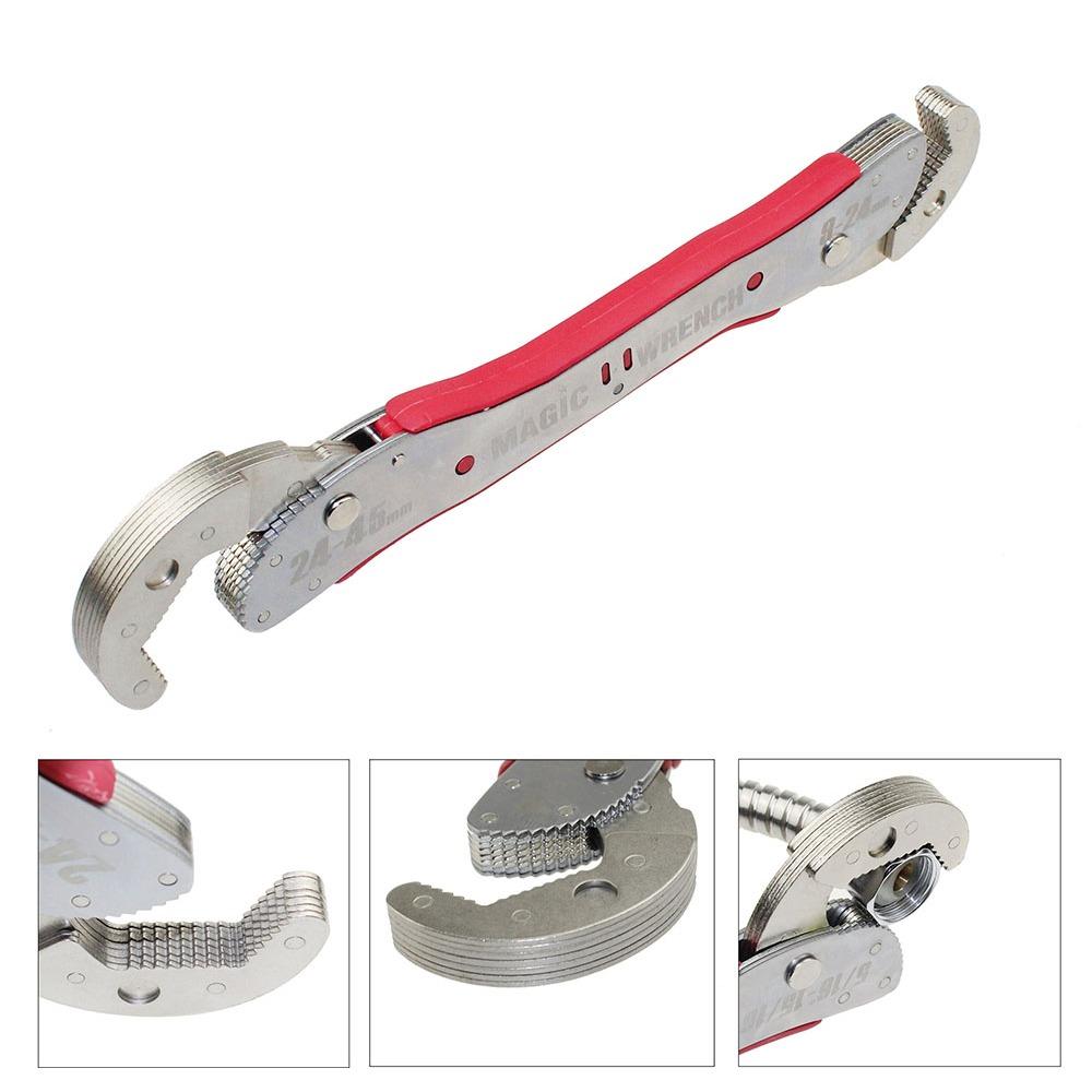 Doppelkopf Magischer Schraubenschlüssel 9-45mm Universal Verstellbare Schlüssel Maulschlüssel Multitool Für Sechskant Dreieck Vierkant Mutter Schraube