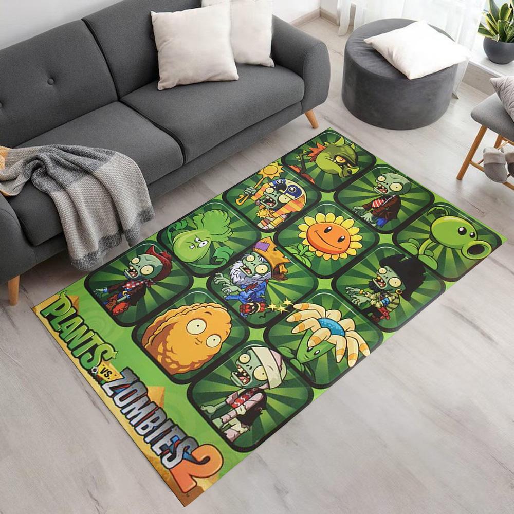 Plants Vs. Zombies Floor Rug Office Rug Design for Living Rooms Decorate Room Dining Room Game Room Anti-slip Rug Anime Office Decor Wedding Party Gif