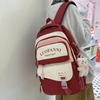 School Bag Girls High School Students High Quality Fashion Burgundy Junior High School Students Multi-layer Elementary School Students Backpack