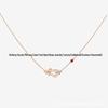 Women's 18K Rose Gold Fred Medium Diamond Horseshoe Necklace with Horizontal Nautical Buckle Choker.