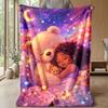 Snowy Animal Group Theme blanket Lightweight Warm Flannel Blanket Decorative Throw Blanket for Home Decoration
