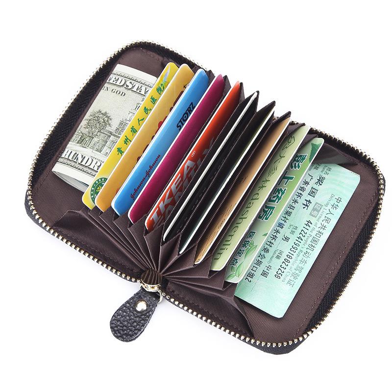 2025 Men's & Women's Cowhide Leather Accordion Card Holder & Coin Purse