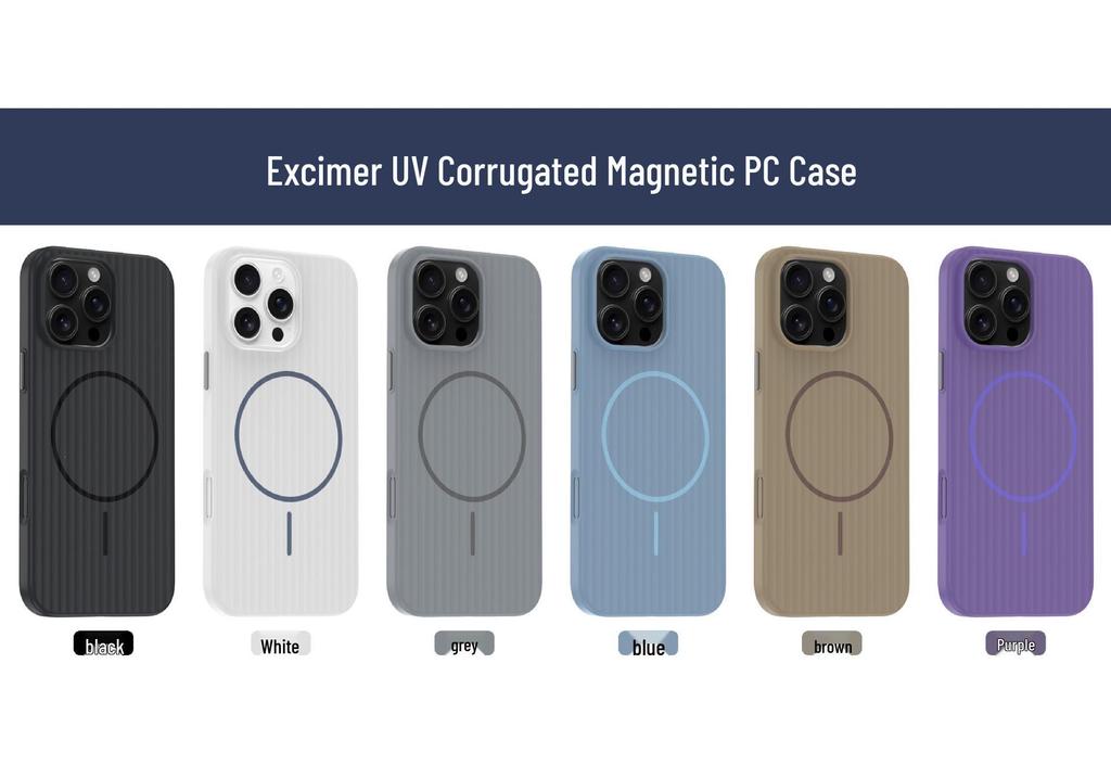 Corrugated Magnetic iPhone 17 Pro Max Skin-Feel PC Drop-Proof Protective Case