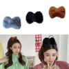 Plush Bowknot Shape Hairpin for Kid Teen Woman Carnival Ponytail Bangs Hairpin