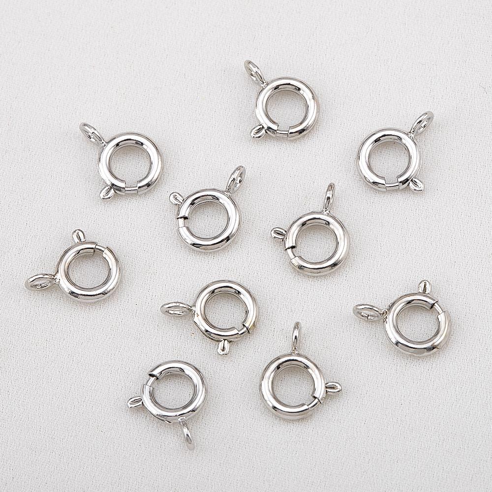 18K Gold Plated Brass Spring Ring Clasps Round Claw Clasps for Bracelet Necklace Jewelry Making Connnector DIY Accessories