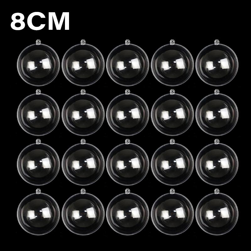 Clear Christmas Balls Plastic Empty Ball DIY Hanging Ball for Xmas Tree Pendent Ornaments Wedding Party Decor Fillable Baubles