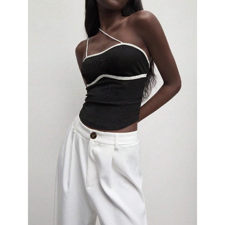 New Summer Casual Temperament Slim Fit Sexy Vest T-Shirt Sleeveless Suspender Versatile Top Strapless Women