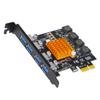 Karta PCIe do USB3.0 4-portowa, szybka, 5Gbps, stacjonarna, USB3.0 CI do gniazda USB z 8A