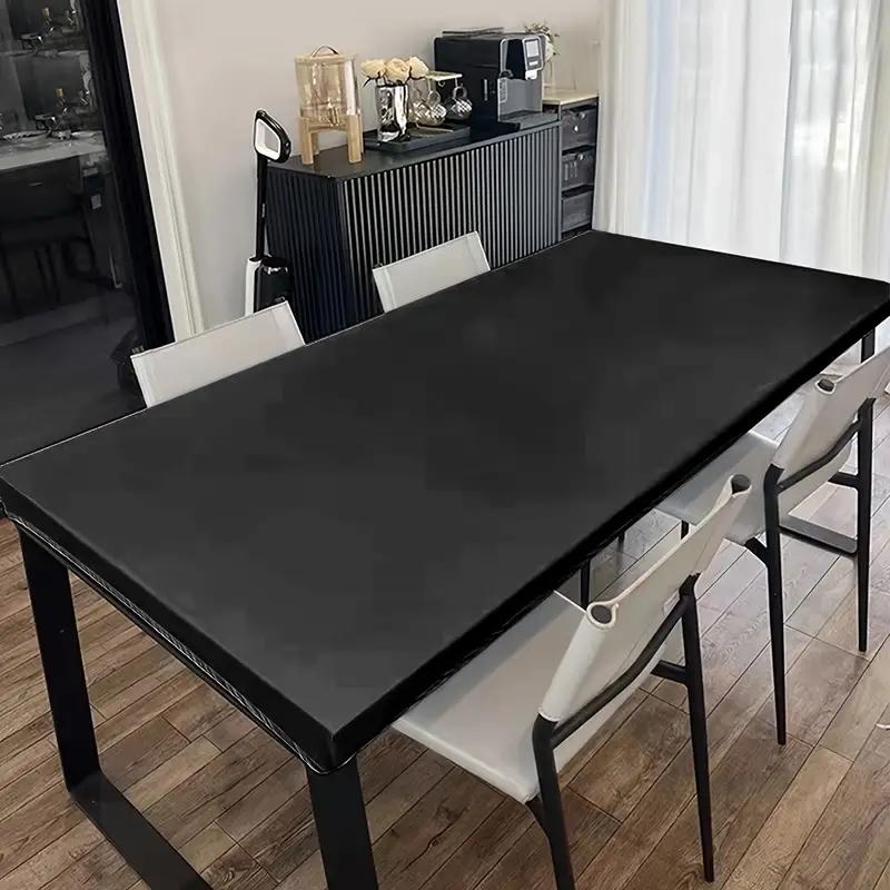 1PC Rectangular artificial leather tablecloth - easy to clean, suitable for dining tables and side tables, home decoration