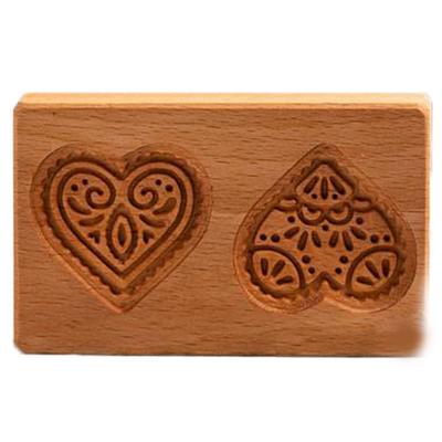 Birthday Party Biscuit Fondant Love Heart Raspberry Carved Wooden Gingerbread Cookie Mold Shortbread Mold Cookie Cutter Molds