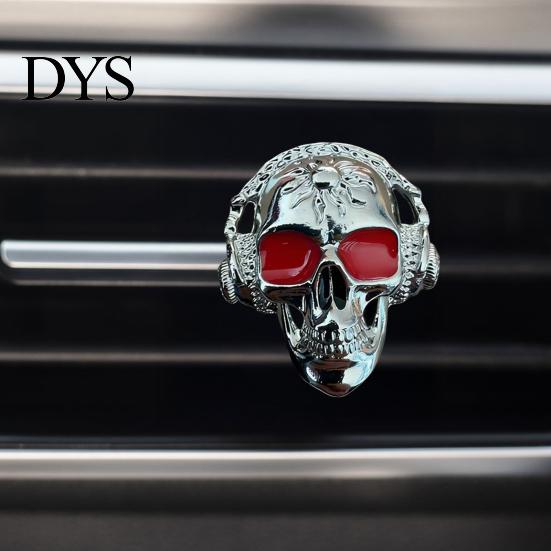 Personalized Car Accessories for Enthusiasts Skull Vent Clips, Metal Head Air Shaped Perfume Clip Freshener Charm, Halloween Auto Interior Accessory