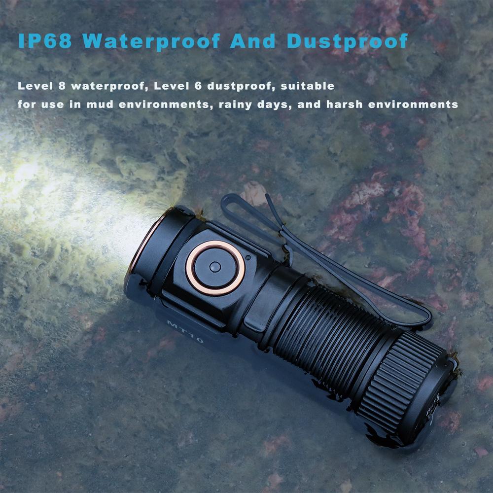 High Lumens Rechargeable LED IP68 Waterproof Dustproof Portable Handheld Flashlight for Outdoor Activities Fishing Lighting