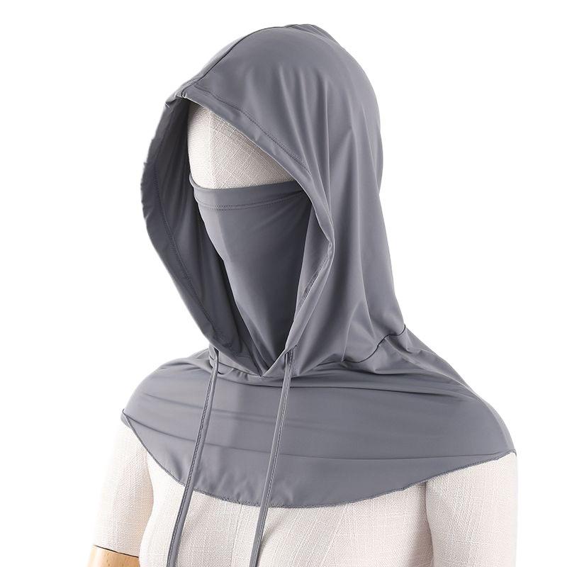 Ice Silk Sun Protection Men's Neck and Face Mask with Full Head Cover, UV Protection for Cycling