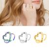 Adjustable Heart Shaped Rings Jewelry Stainless Steel Sweetheart Rings Open Adjustable Rings Jewelry for Fashionistas