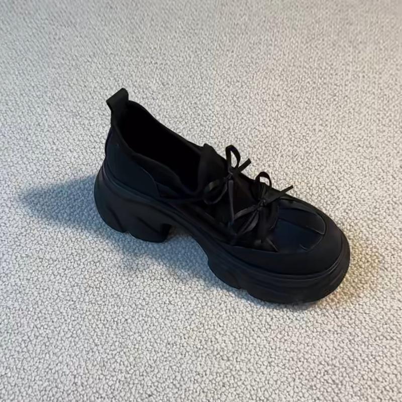 Women Wear Casual Sports Single Shoes with Thick Soles, Round Toes and Thick Heels