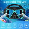Dry Snorkel Mask Set Panoramic Wide View Anti-Fog for Adults Underwater Snorkeling Swimming Training Diving Glasses Adjustable 3